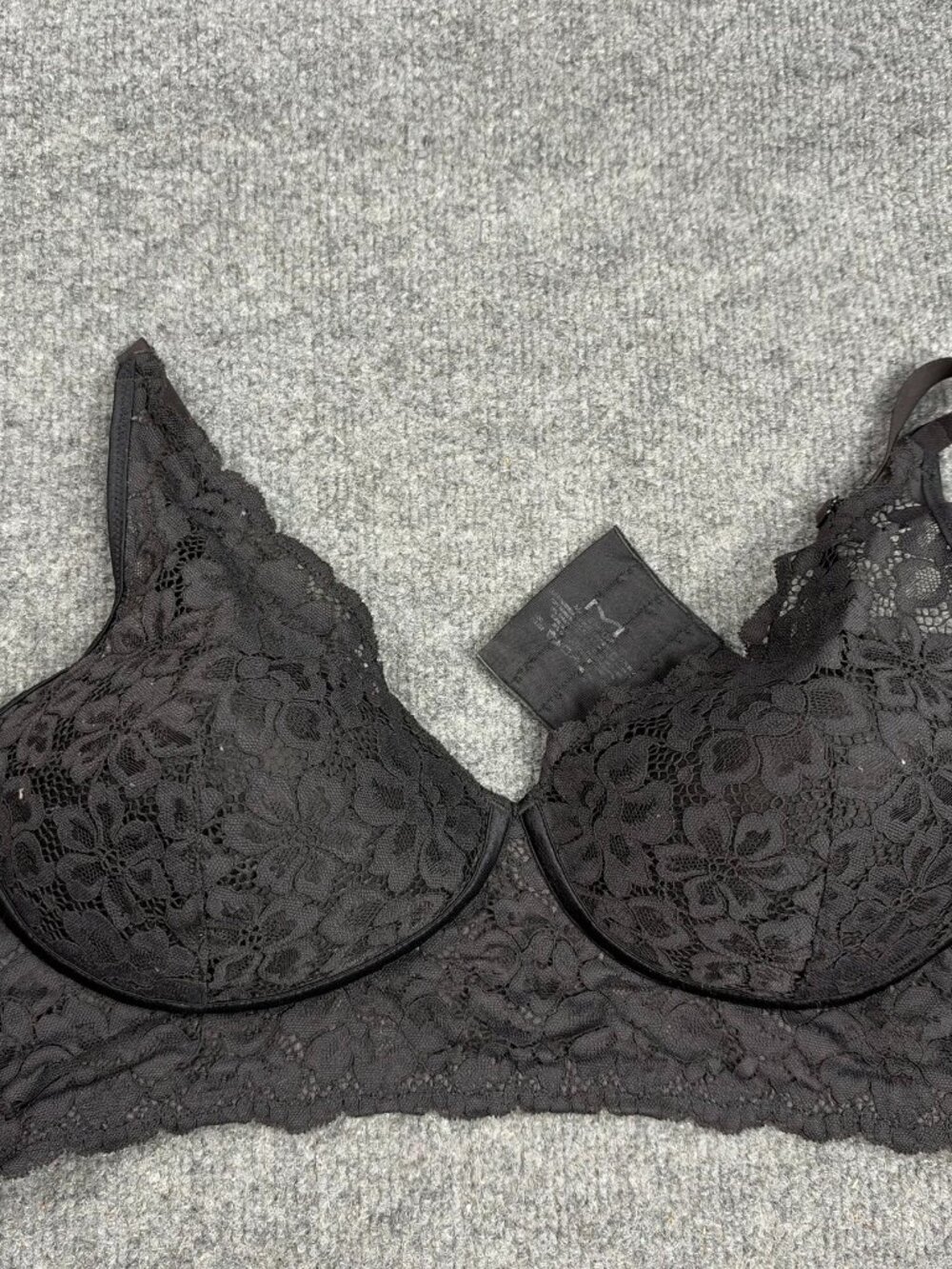 Maidenform Black Floral Lace Underwire Longline Bra Size 40C Balconette Sexy